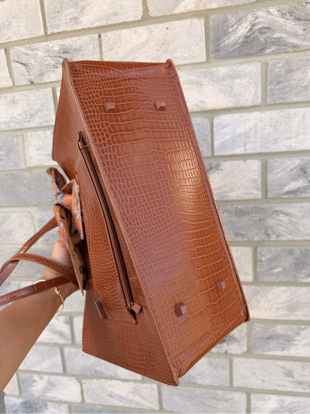 BEIS The Work Tote in Maple Croc - Picture 9 of 12